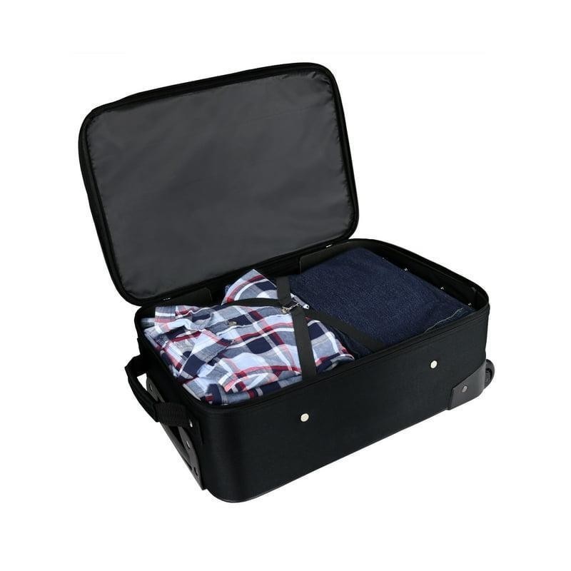 Softside Pilot Carry-on Luggage 18" Inline Skate Wheels Telescopic Handle Black gallery