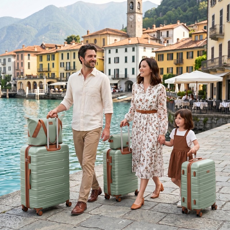 Expandable 5-Piece Luggage Set with Spinner Wheels & TSA Lock Hard Suitcase gallery