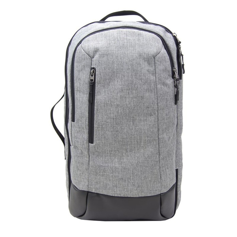 Convertible Travel Backpack with Multiple Pockets and Trolley Sleeve in Gray