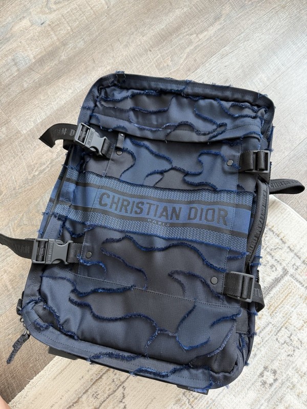 Christian Dior Blue Abstract Pattern Wheeled Suitcase with Adjustable Straps gallery