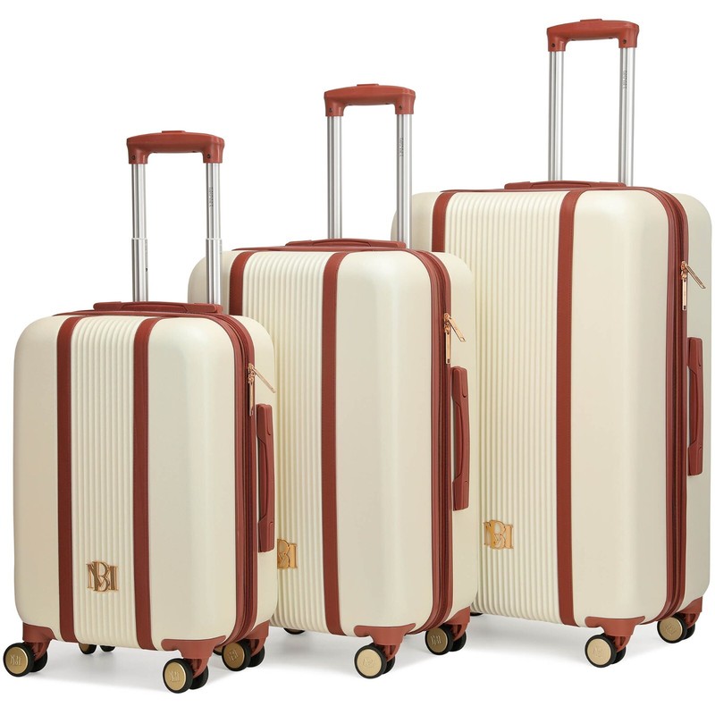 BADGLEY MISCHKA Mia 3 Piece Polycarbonate-ABS Expandable Retro Luggage Set