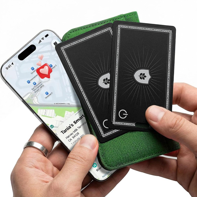 [2 Pack] 2026 New Wallet Tracker Card (iOS Only),Ultra Slim 0.07in,Rechargeable