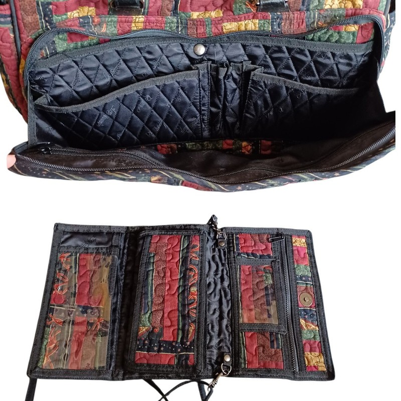 NEW Donna Sharp Set Quilted Patchwork Roller Carry On 19” Travel Bag Crossbody gallery