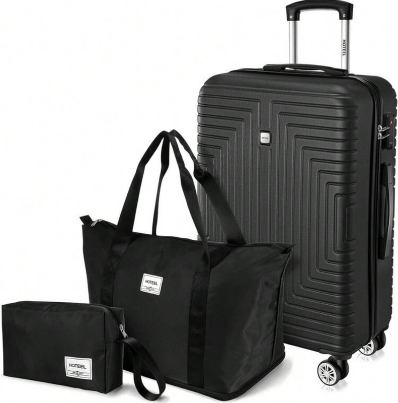 tooluck 3 Piece Luggage Set ABS+PC Hard Shell Suitcases Travel Packing Box With