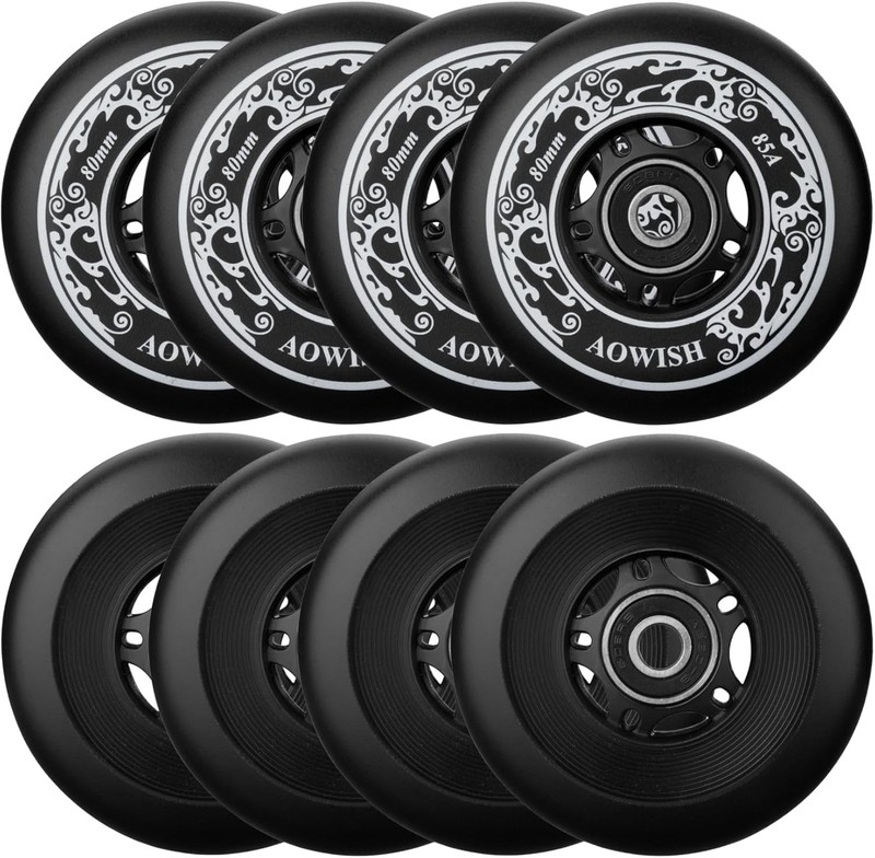 8-Pack Inline Skate Replacement Wheels 85A Outdoor Asphalt Formula Roller Bla…
