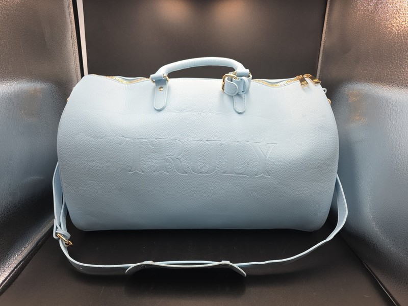 Truly Duffel Bag Vegan Leather Baby Blue
