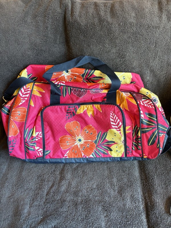 Thirty One Large Travel Bag Tote Tropical Garden, Pink,