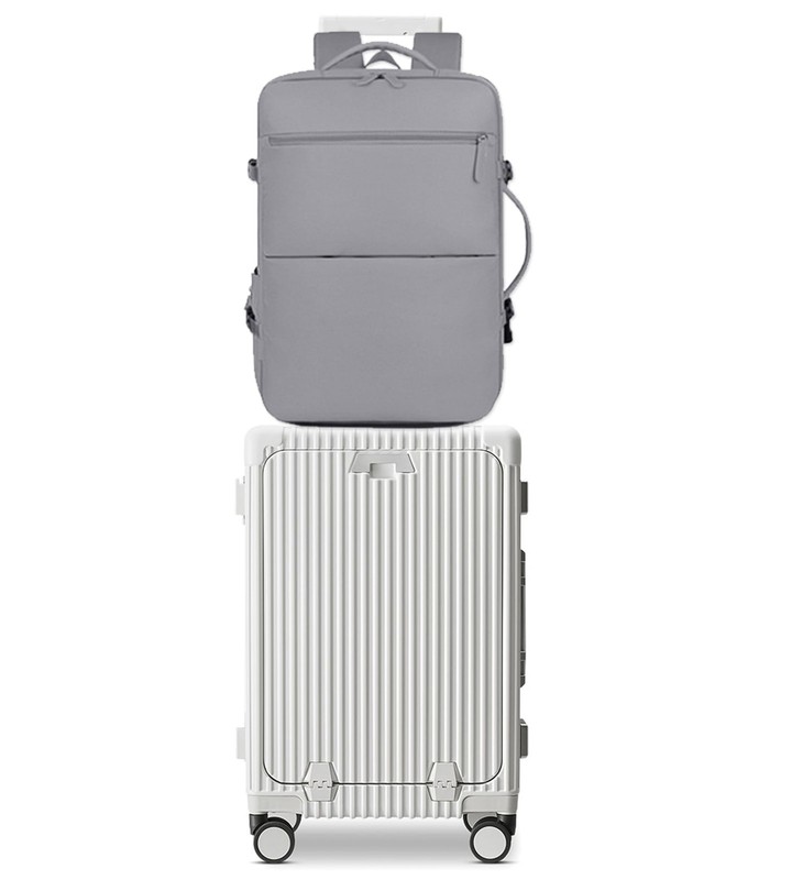 2 Piece Set Aluminium Frame PC Hard Shell Spinner Wheels Luggage,20.8″X15″X8….