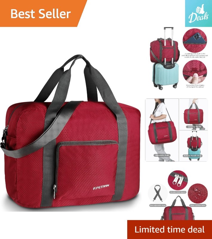 Waterproof Carry On Duffle Bag – Lightweight & Foldable – 18x14x8 inches