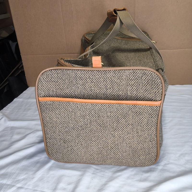 Vintage Hartmann Tweed Leather Duffle Bag Weekender Carry On Travel Overnight 20 gallery