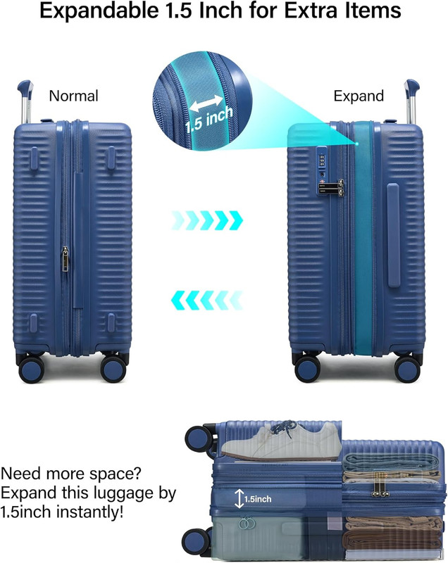 Large 28" Expandable Hardshell Spinner Suitcase with TSA Lock - Interstellar Blu gallery