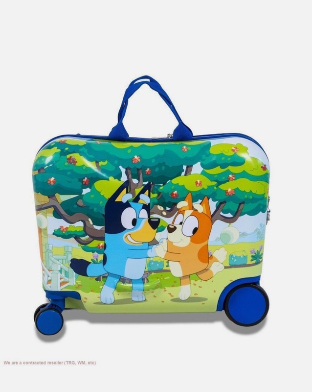 Bluey Checked Hardside Ride on Luggage - Bluey - Kids -New