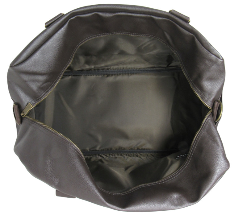 NEW Leed's Oxford 20" Weekender Executive Duffel Travel Bag Brown Faux Leather gallery