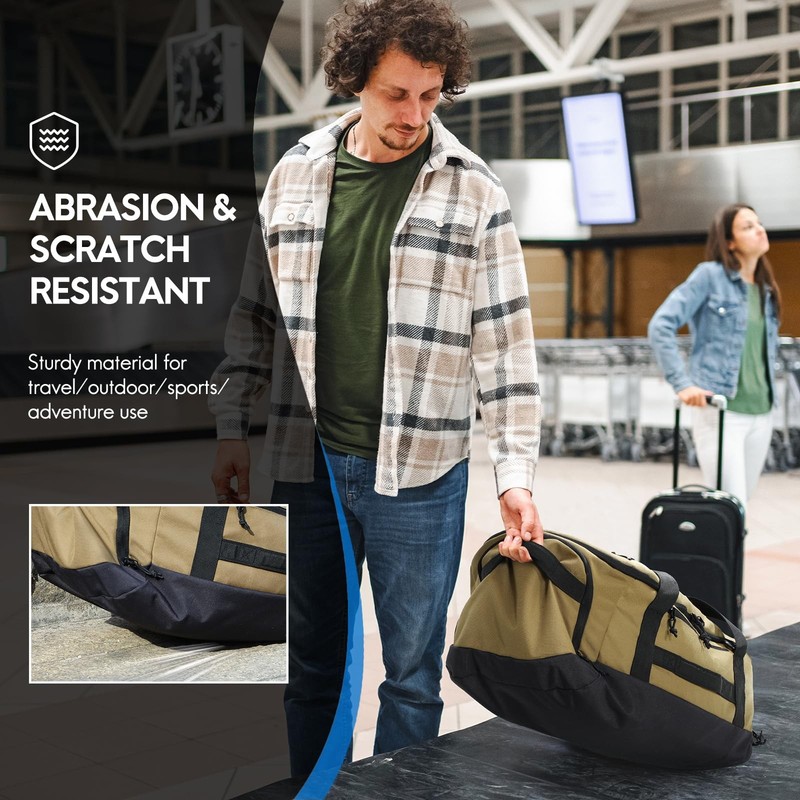 Large Collapsible Duffle Bag Backpack for Travel, Water-Resistant 55L Weekend... gallery