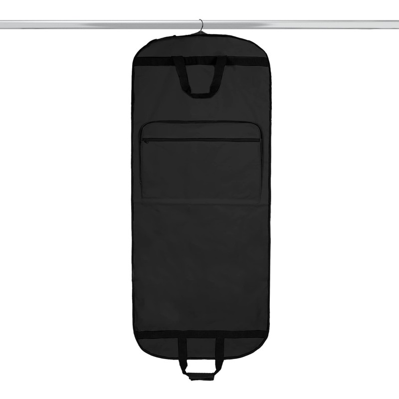 60″ Foldable Garment Bag Suits Cover Dresses w Front Pocket Black