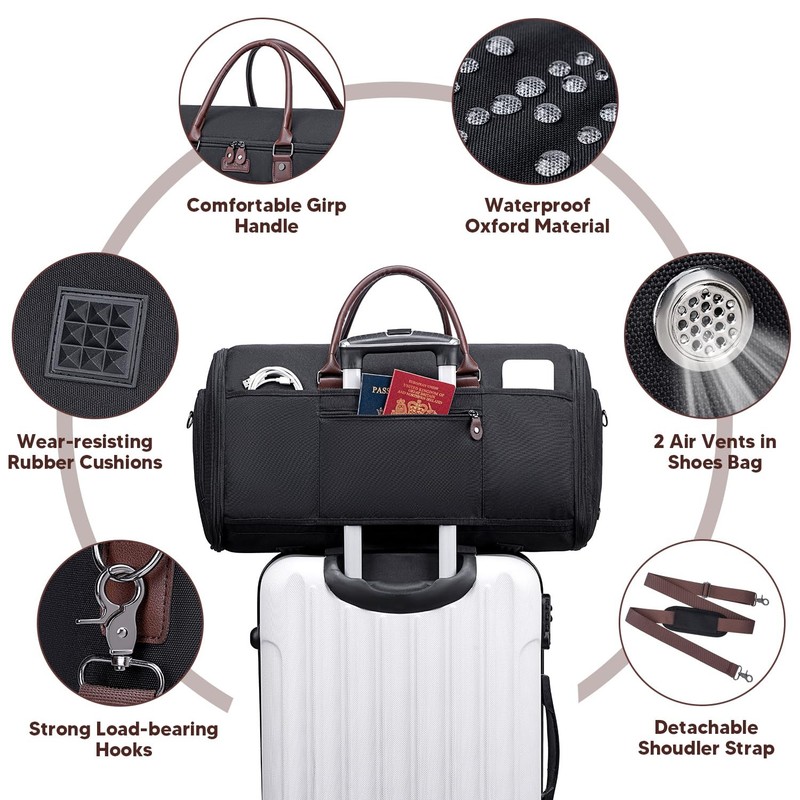 Carry on Garment Bag for Travel, Convertible Garment Duffle Bags for Men Wome... gallery