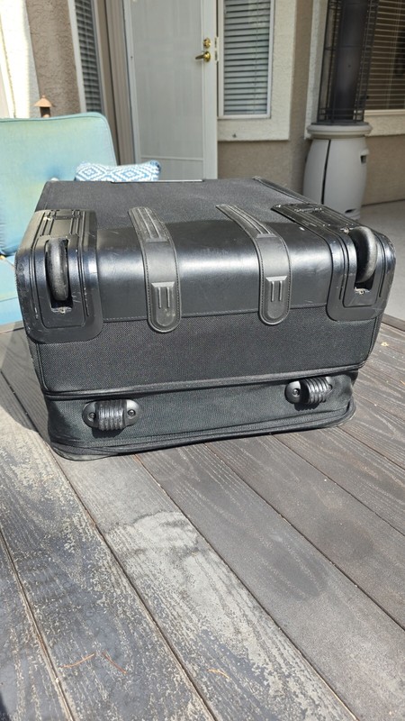 TUMI 2-Wheel Large Black Multi Pocket Suitcase Luggage 24in x 18in x 12in Canvas gallery
