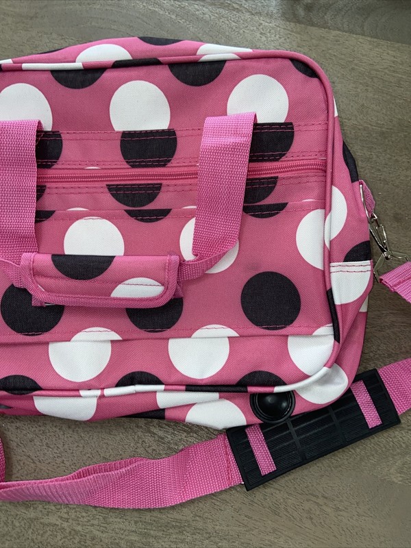 Double Handle 14 Inch Tote Pink Dots Fox Luggage,Rockland NWT gallery