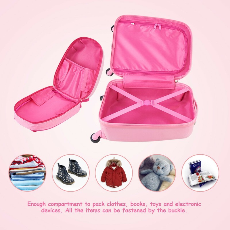 2PC Kids Luggage Set 12" Backpack & 16" Rolling Suitcase for School Travel ABS gallery