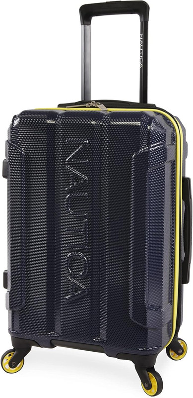 Navy/Yellow 21-Inch Lightweight Hardside Spinner Carry-On Luggage