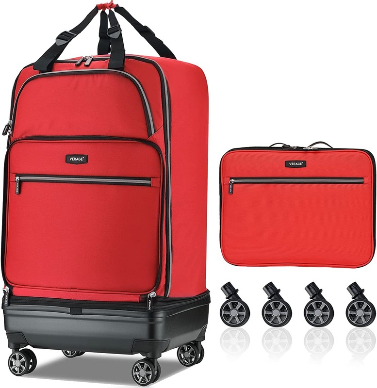 Expandable Foldable Luggage Bag Collapsible Suitcases Rolling Travel Duffel B…