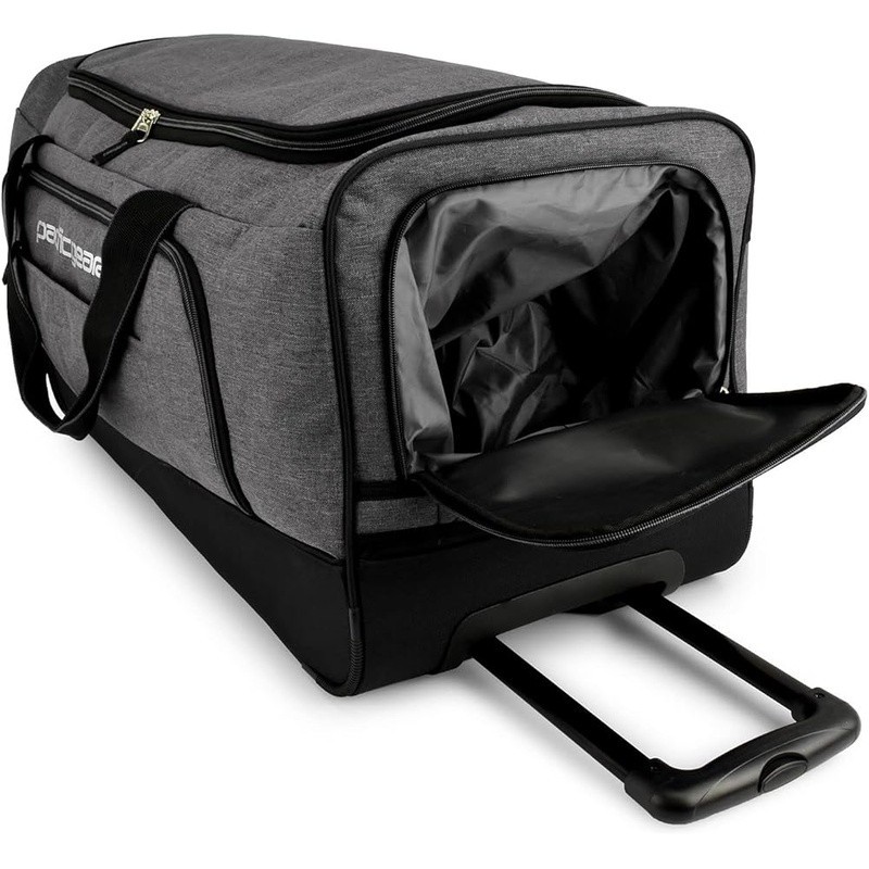 Durable Polyester Travel Luggage W/ Zipper Closure & Inline Skate Wheels Gray gallery