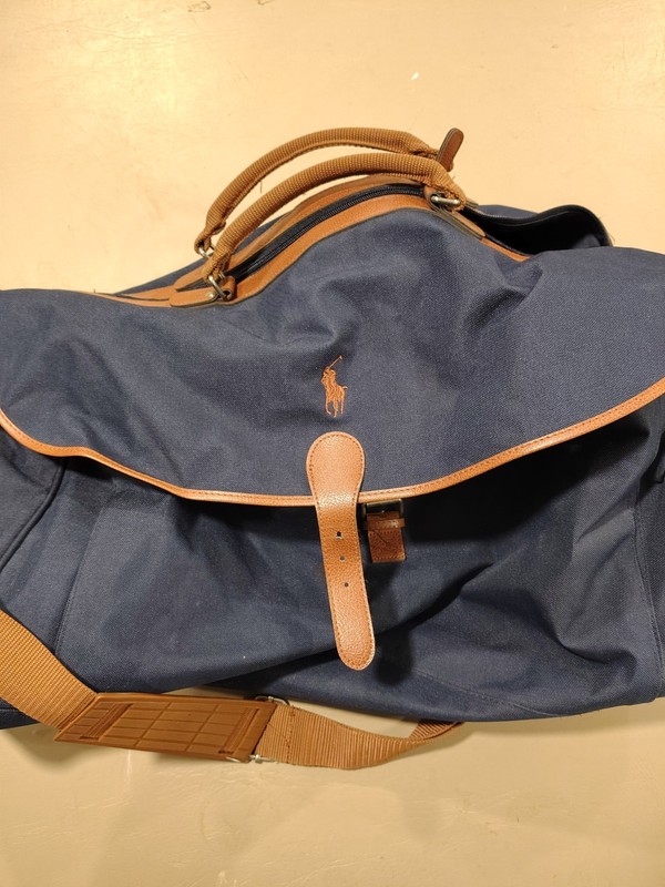 Polo Ralph Lauren Navy Classic Travel Duffle Weekender Crossbody Strap
