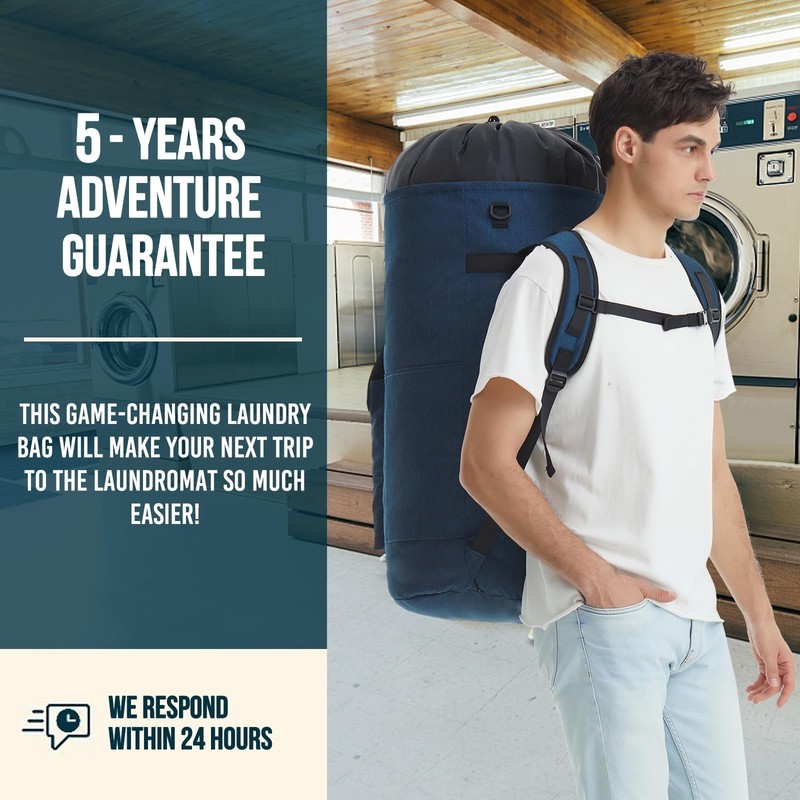 Laundry Backpack Heavy Duty, 115L Extra Large Laundry Bag with Straps, Dorm R... gallery