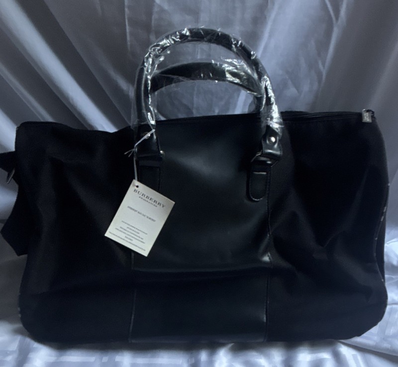 Burberry Fragrances Black Overnight Bag Duffle w/ Adjustable Shoulder Strap