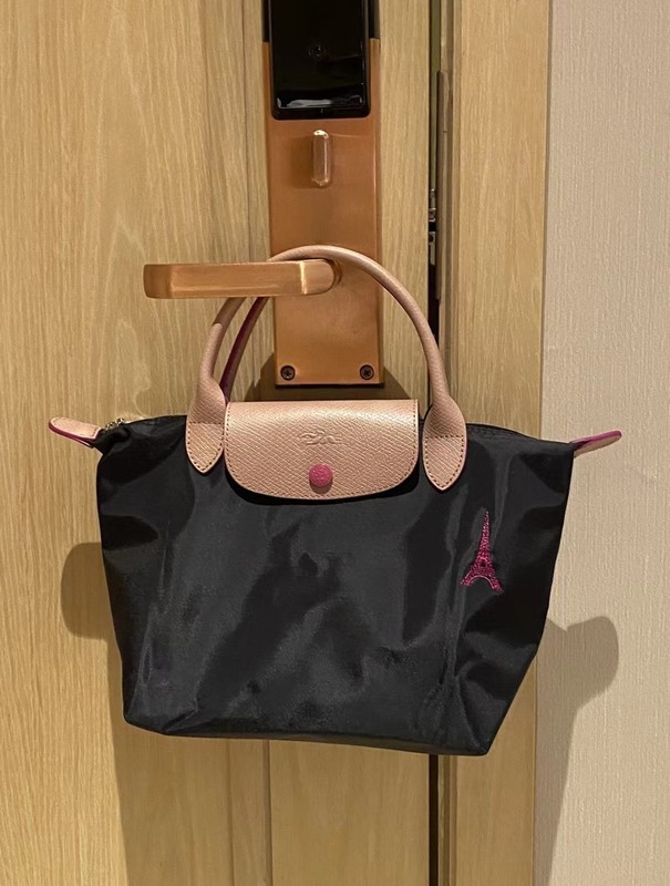 LONGCHAMP Le Pliage Eiffel Tower Tote Bag Size L Black Nylon New Limited Edition gallery