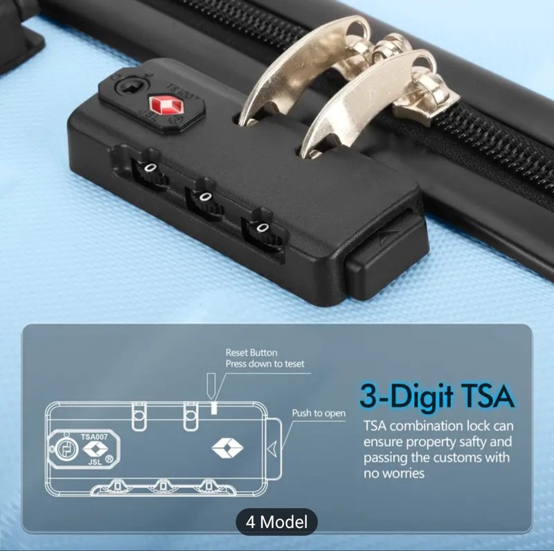 Luggage Hard Shell Lightweight Suitcase PC ABS with 4 Universal Wheels TSA Lock gallery