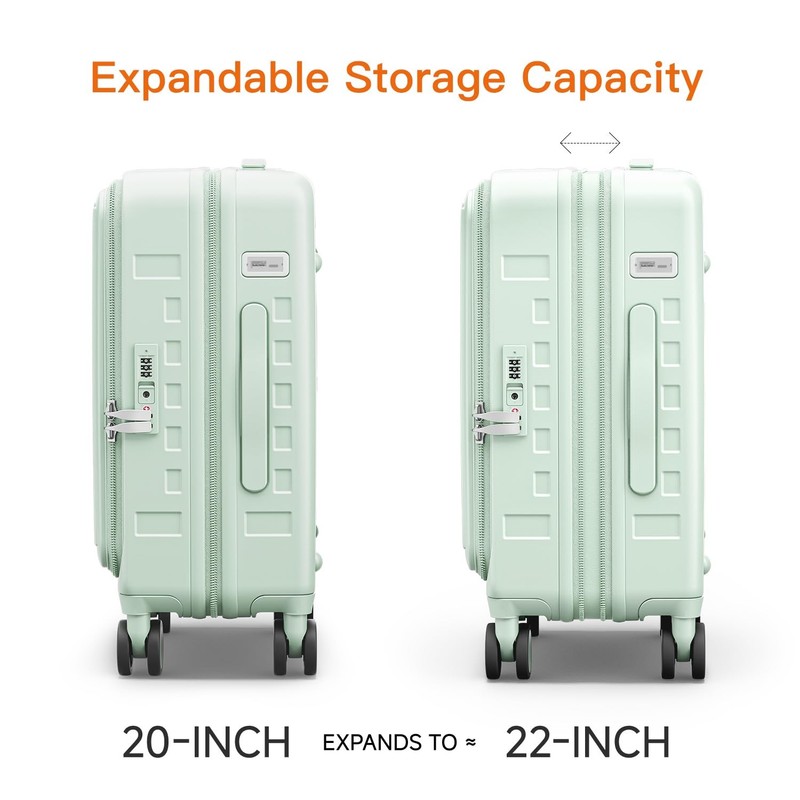 Expandable Lightweight PC Hard Shell Suitcase, 20-inch Carry On Luggage with ... gallery