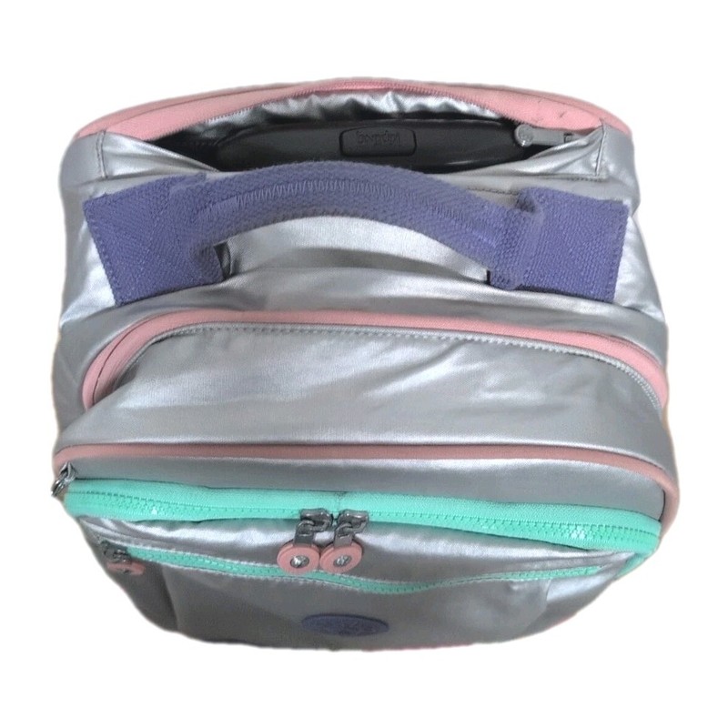 Kipling Gaze Large Metallic Rolling Backpack Original - Silver w/ Pastels gallery