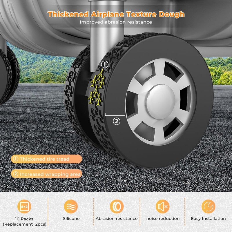 10 Pack Luggage Wheel Covers, 3 Size Protector Cover for 1.89-2.04" Suitcase ... gallery