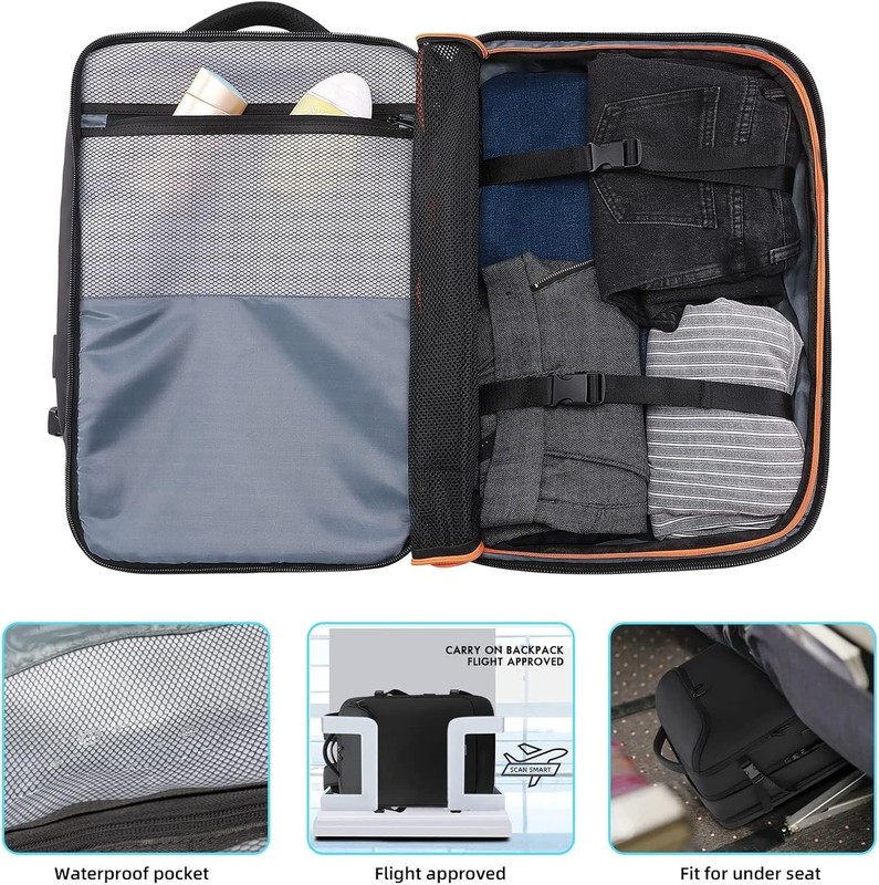 Water-Resistant 50L Expandable Backpack with Anti-Theft Pocket and USB Port gallery