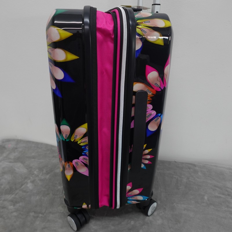 Sarah Jessica Parker Hardside Expandable Large Checked Spinner Suitcase - Black gallery