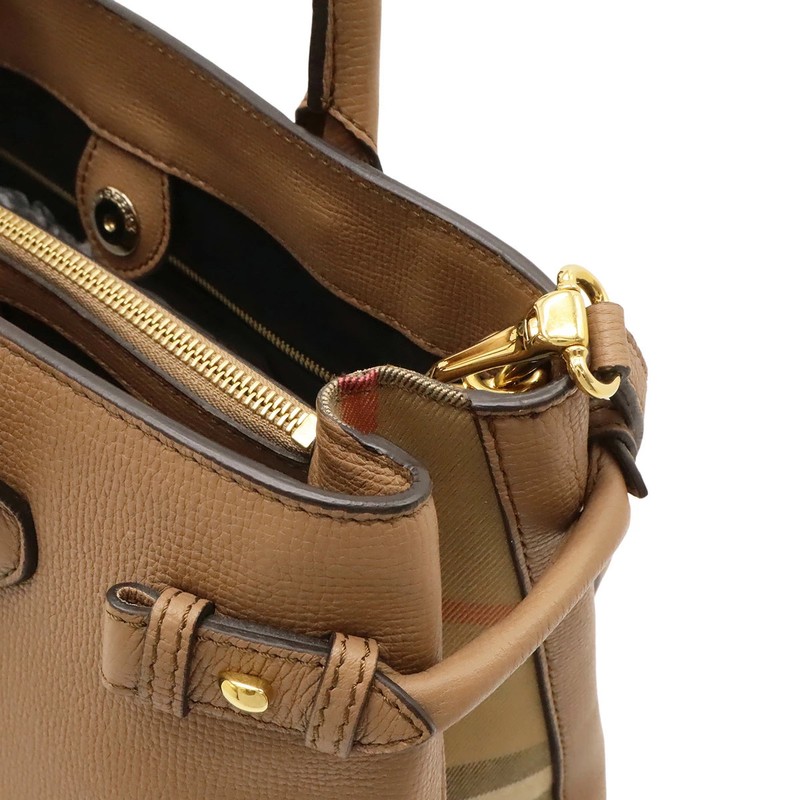 Pre-Owned BURBERRY House Check Nova Check Handbag 2WAY Shoulder Bag gallery