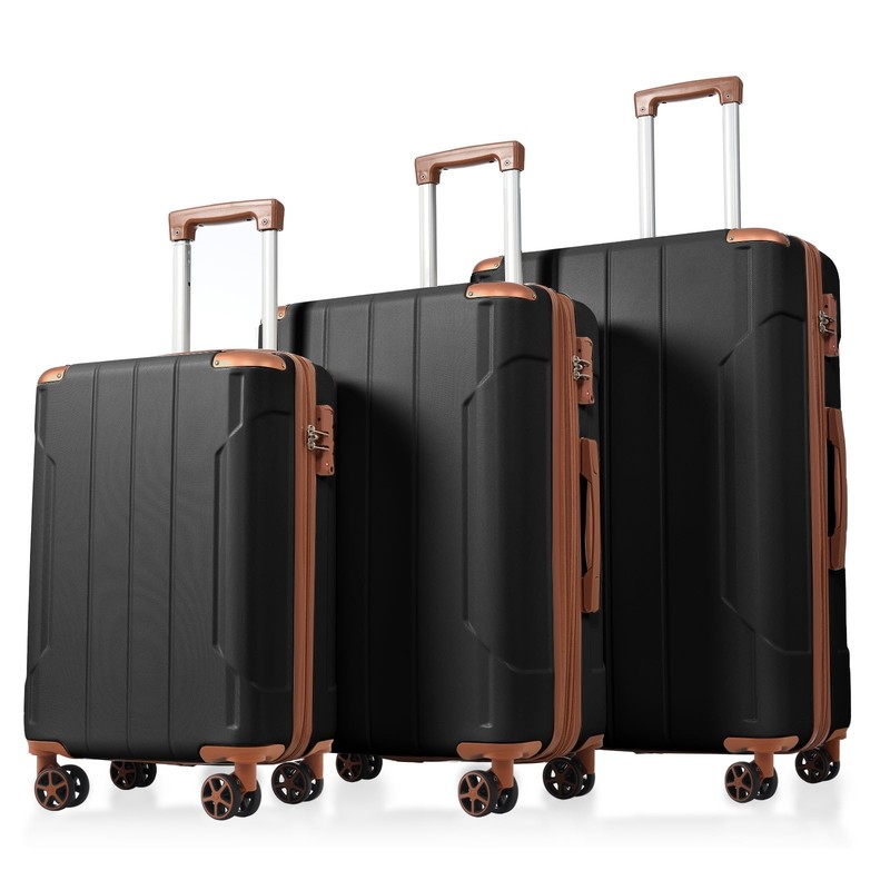 3pc Expandable Hardshell Luggage Set w/ TSA Lock Spinner Wheels 20" 24" 28"