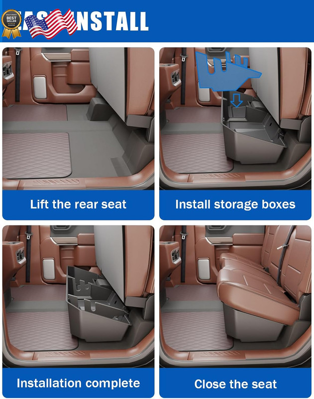 under Seat Storage Box Compatible with 2019-2026 Chevy Chevrolet Silverado 1500 gallery