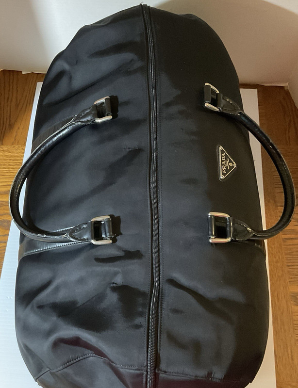 Vintage Prada 20-Inch Nylon Duffle Bag With Leather Trim