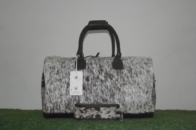 Cowhide Hair on Hide Weekender Bag for Chic Overnight Travels