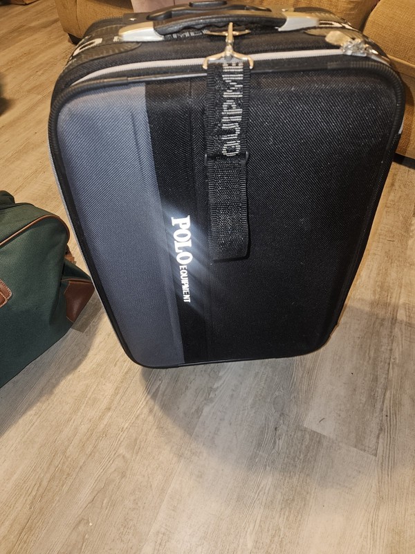 Polo Equipment Black Suitcase Carry On Luggage Travel Bag