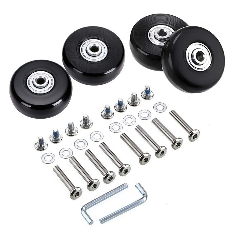 OwnMy 50mm x 18mm Set of 4 Luggage Suitcase Replacement Wheels with Bearings,…
