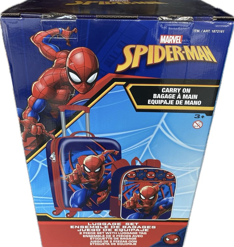 Marvel Spiderman Kid’s Licensed 2 Piece Luggage Set Item 1872161 New In Seal Box gallery