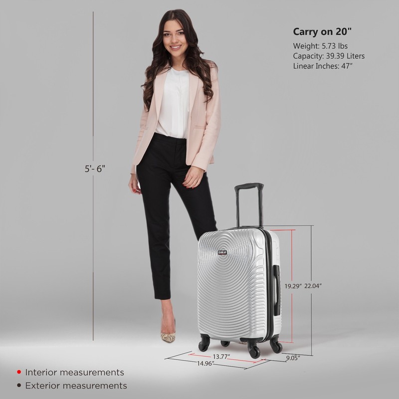 DUKAP Inception 20" Hard Shell Carry On Luggage Spinner Wheels Travel Suitcase gallery