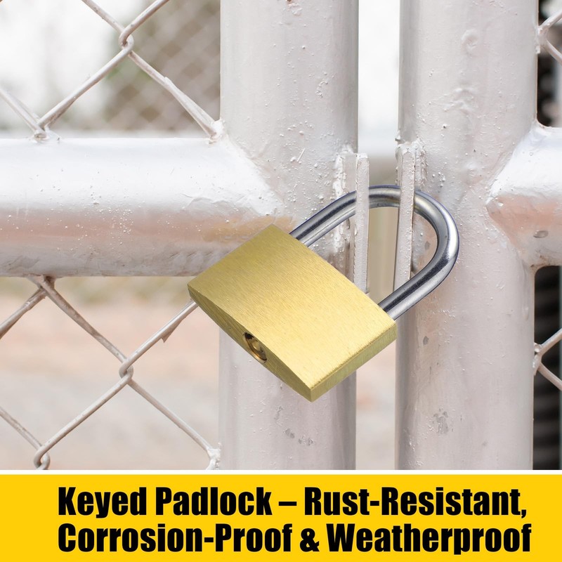 Yaocom 18 Pcs Solid Brass Keyed Padlock Small Yellow Gym Lock Strong Padlock wit gallery