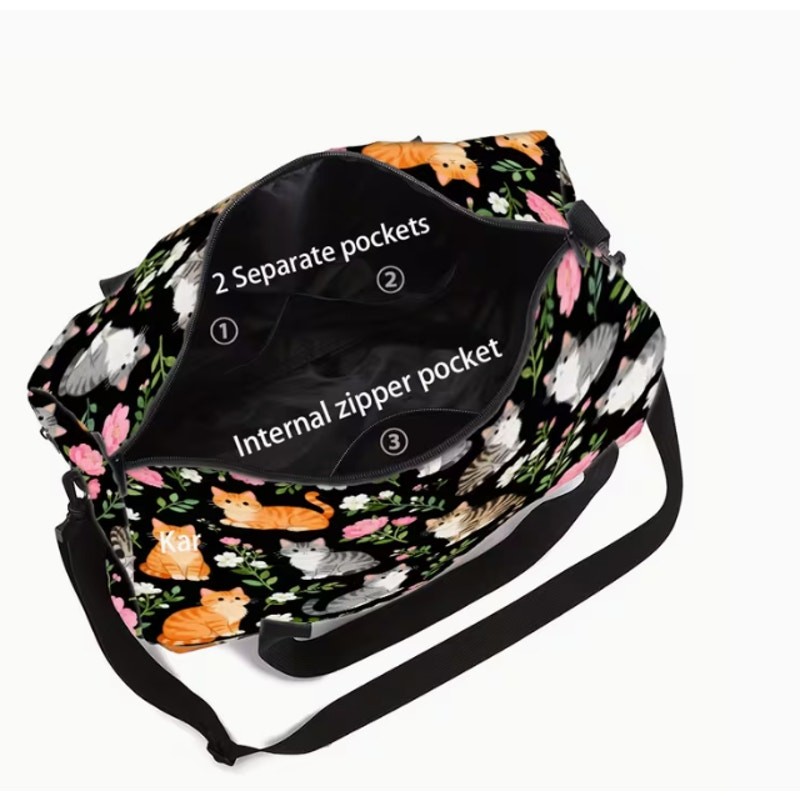 Adorable Cat Spacious Bag External/Internal Pockets - Perfect for Everyday Use gallery