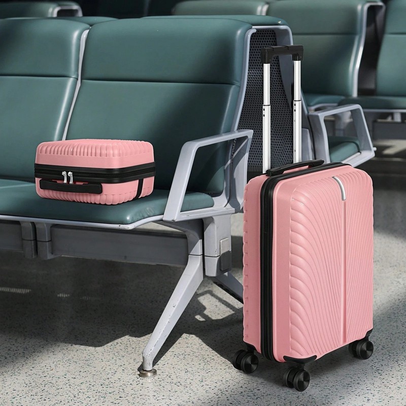 2 Piece Luggage Set 20 Inch Carry On Suitcase 14 Inch Cosmetic Case Spinner gallery