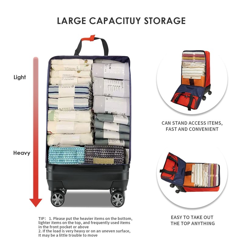 Expandable Foldable Luggage Bag Collapsible Suitcases Rolling Travel Duffel B... gallery