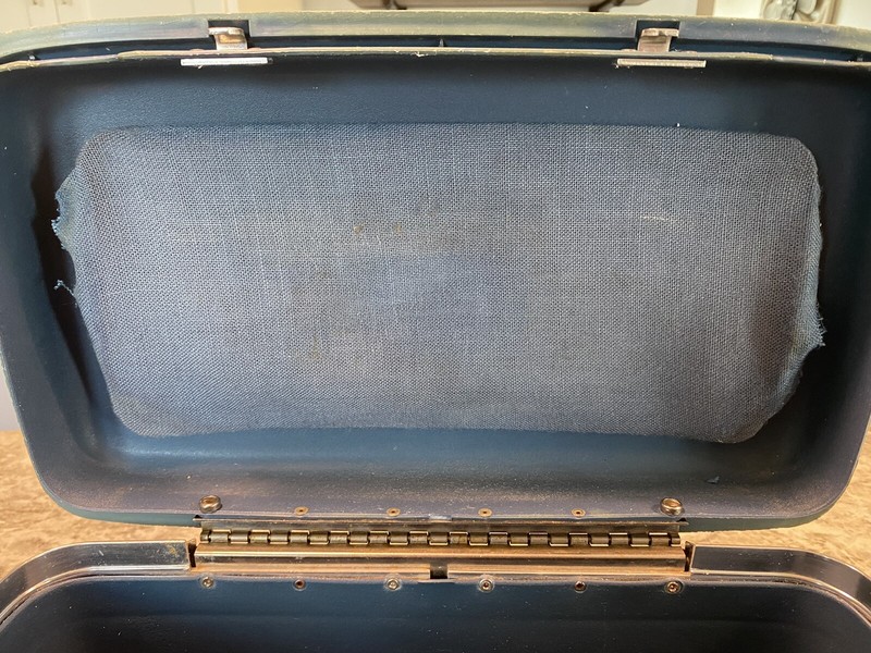 Samsonite Saturn Cosmetic/Make-up/Train Case Green Blue Vintage gallery